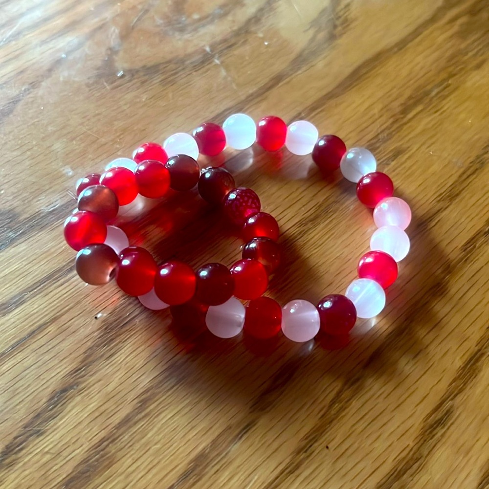 Homemade valentines small and normal bracelets